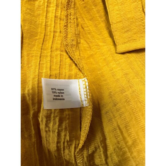 Lane Bryant Mustard Yellow Blouse with Built in Neck Tie Size 24 - Picture 8 of 10